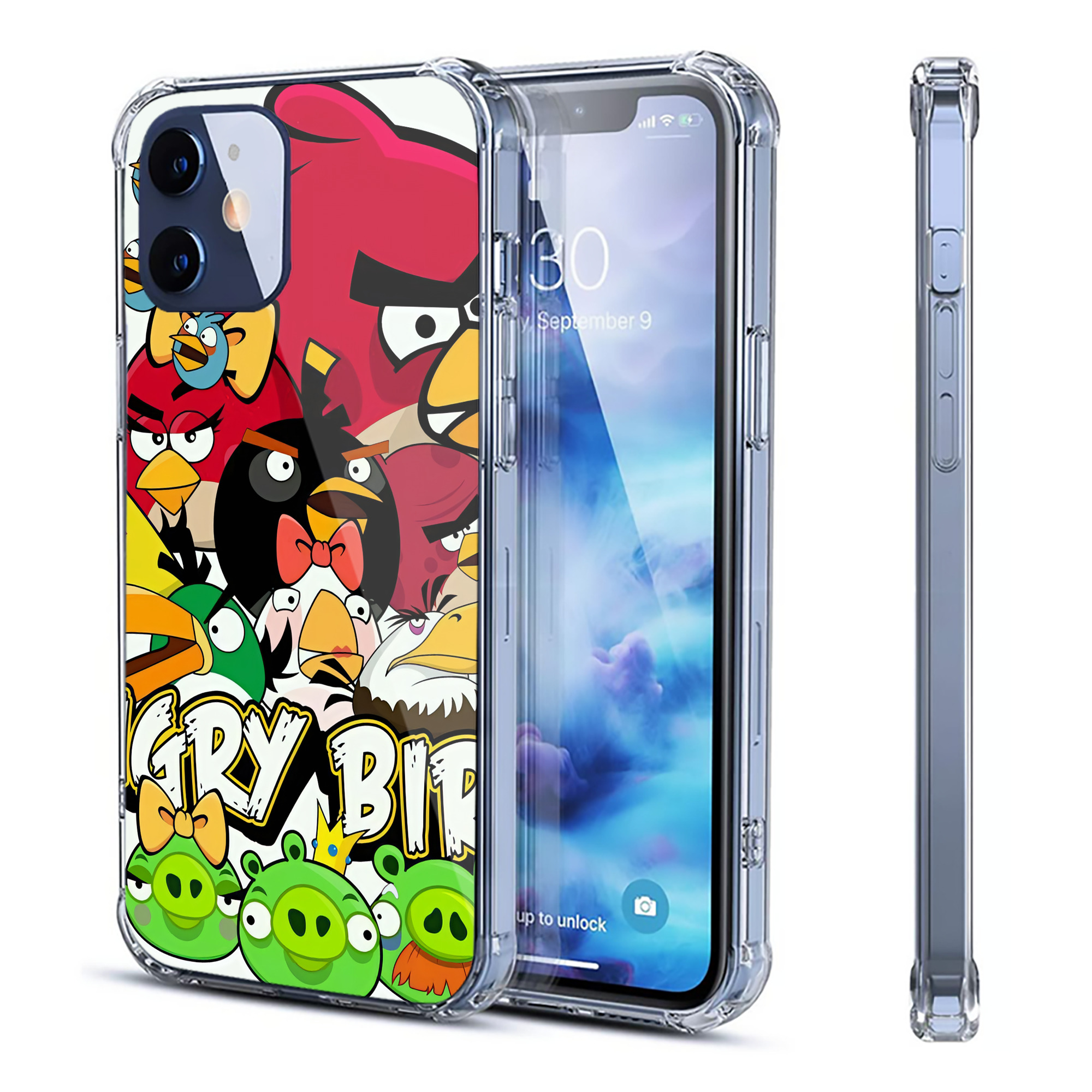 （画像用） Angry Birds アングリーバード 【iPhone 12シリーズ対応】透明スマホケース（クリアソフトケース）